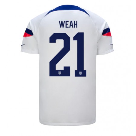 Virallinen pelipaita Yhdysvallat Timothy Weah 21 Koti World Cup 2022 Lyhythihainen - Miesten